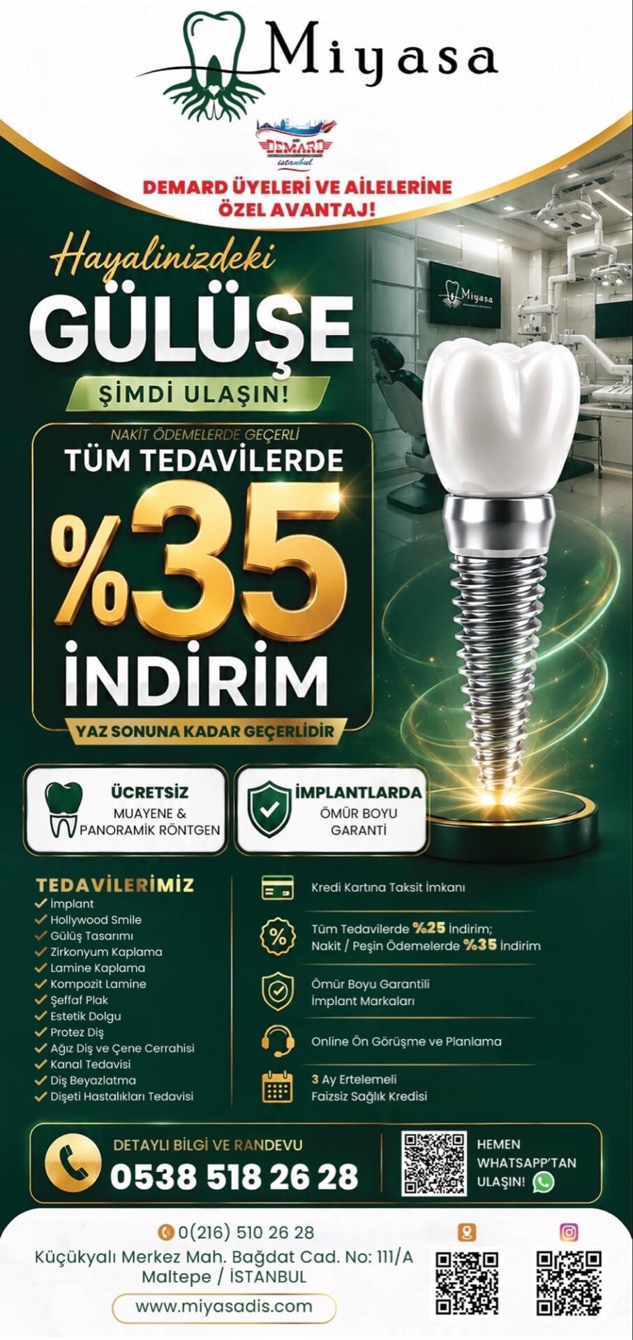 MİYASA Ağız ve Diş Sağlığı Polikliniği İndirim Protokolü