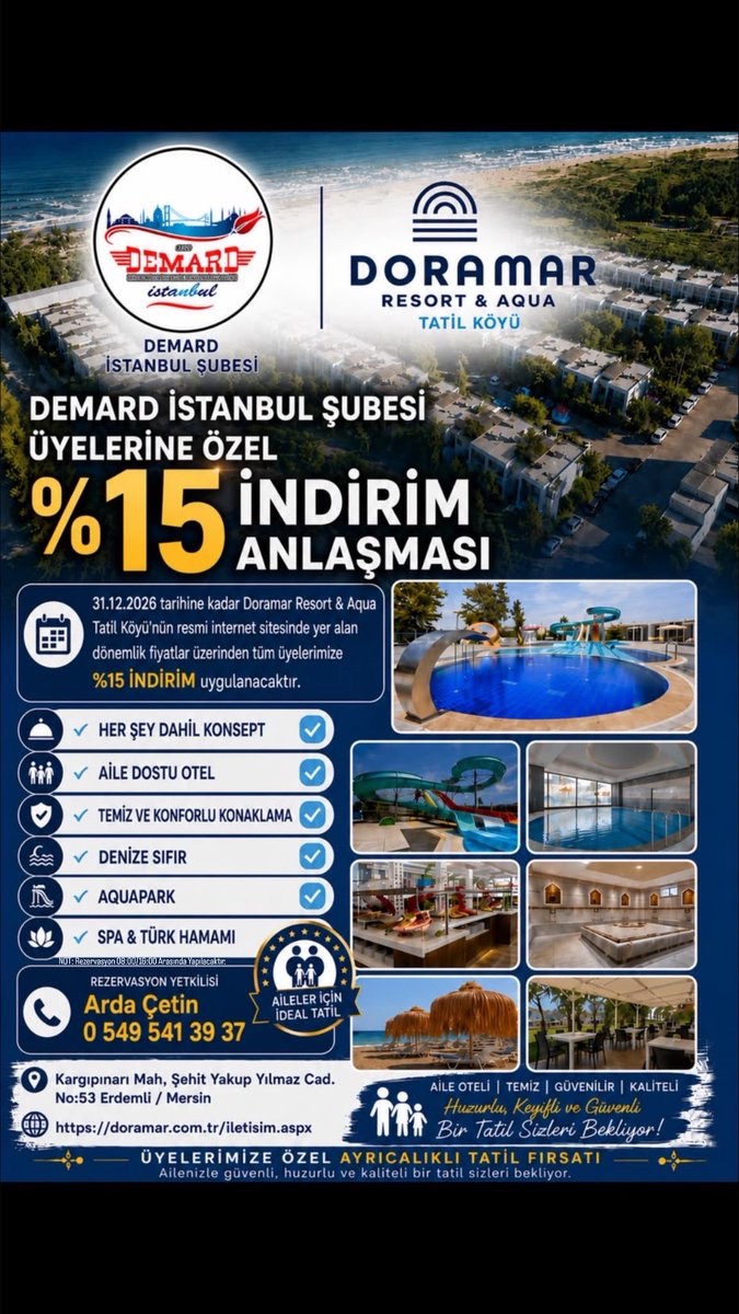 DORAMAR Resort&Aqua Tatil Köyü İndirim Protokolü
